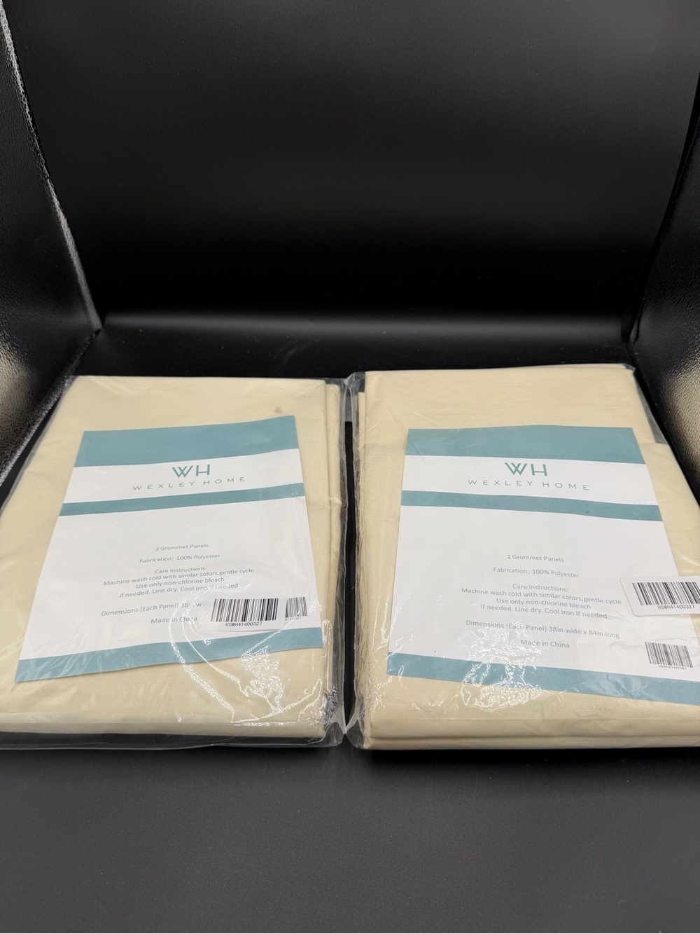 (2) New Wexley Grommet Ivory Curtain Panels 38” Wide x 84” Long